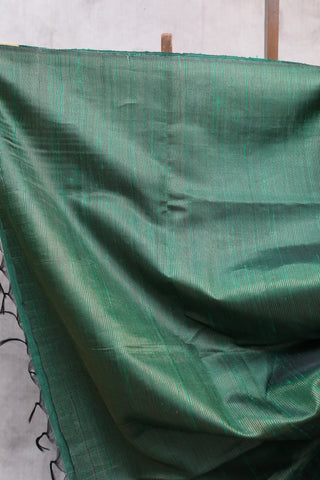 Green Raw Silk Saree - SRGRSS266