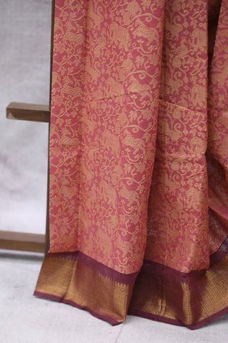 Peach  Kanchi Cotton Saree-SRSKCS216EX