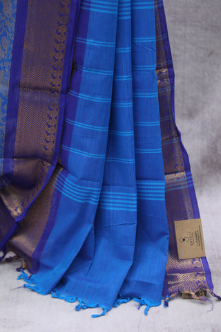 Bluish- grey Kanchi Cotton Saree-SRSKCS220EX