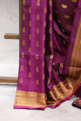 Magenta Gadwal Silk Saree - SRMGSS384