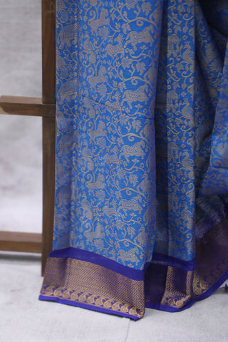 Bluish- grey Kanchi Cotton Saree-SRSKCS220EX