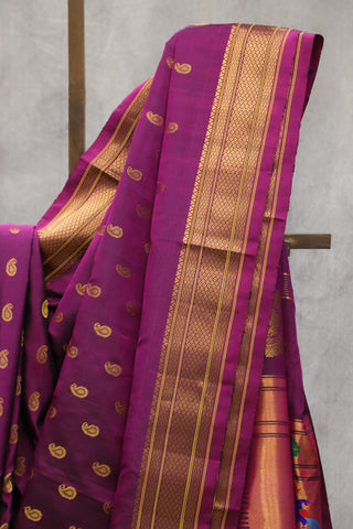 Magenta Gadwal Silk Saree - SRMGSS384