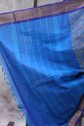 Bluish- grey Kanchi Cotton Saree-SRSKCS220EX