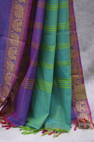 Aqua Blue Kanchi Cotton Saree-SRSKCS215EX