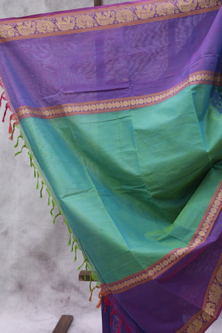 Aqua Blue Kanchi Cotton Saree-SRSKCS215EX