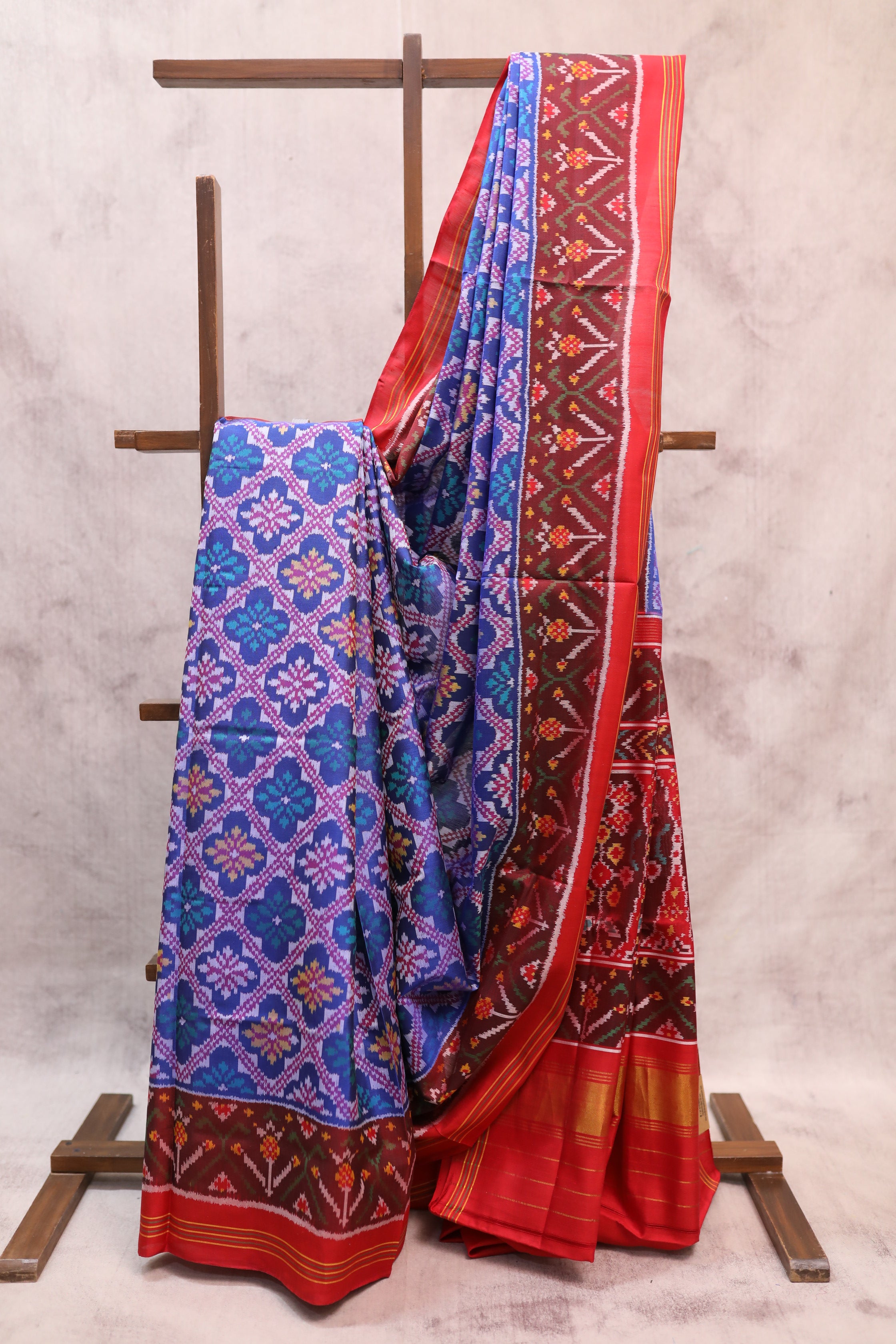 Blue Rajkot Patola Silk Saree - SRBRPSS188