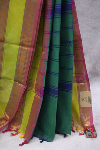 Peacock green Kanchi Cotton Saree-SRPGLGKCS65EX