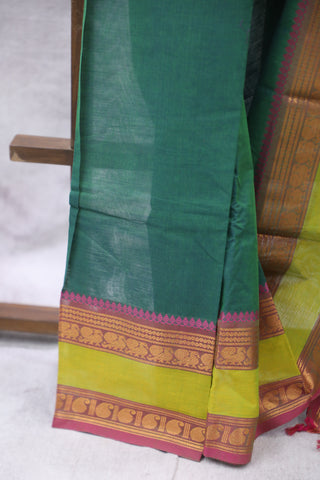 Peacock green Kanchi Cotton Saree-SRPGLGKCS65EX