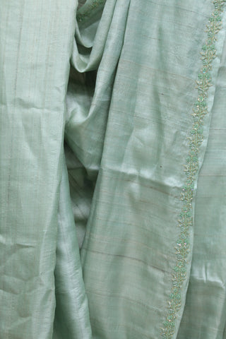 Pastel Green Zardosi Tussar Silk Saree-SRPGZTSS19