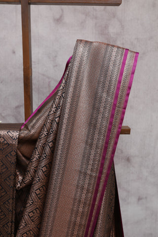 Black Banarasi Silk Saree-SRBBSS289