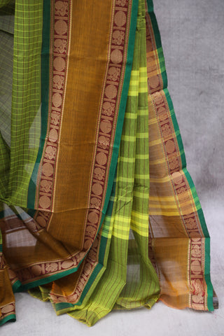 Lime Green Kanchi Cotton Saree-SRSKCS192EX