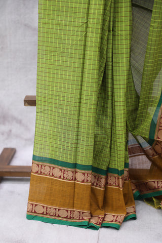 Lime Green Kanchi Cotton Saree-SRSKCS192EX