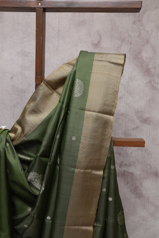 Mehendi Green Kanjeevaram Silk Saree-SRMGKSS389