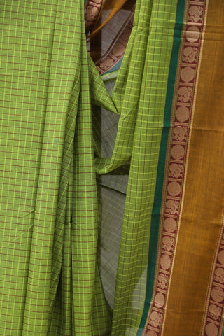 Lime Green Kanchi Cotton Saree-SRSKCS192EX