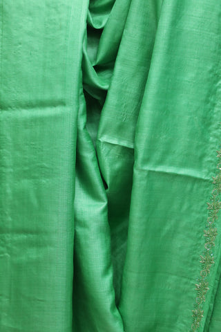 Green Zardosi Tussar Silk Saree-SRGZTSS20