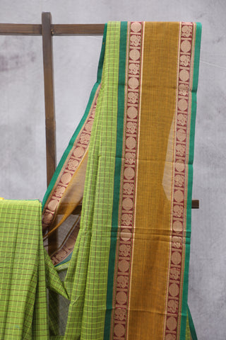 Lime Green Kanchi Cotton Saree-SRSKCS192EX