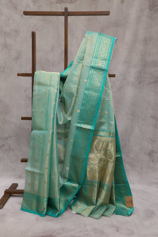 Green Chanderi Tissue Silk Saree-SRGCTSS57