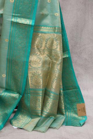 Green Chanderi Tissue Silk Saree-SRGCTSS57