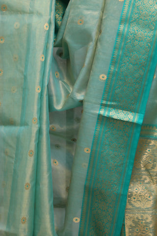 Green Chanderi Tissue Silk Saree-SRGCTSS57