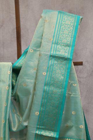 Green Chanderi Tissue Silk Saree-SRGCTSS57