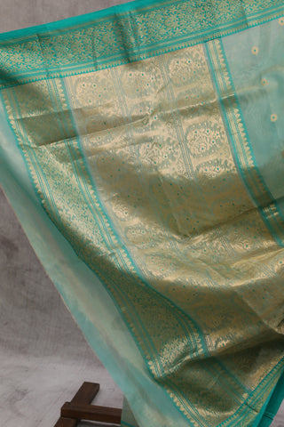 Green Chanderi Tissue Silk Saree-SRGCTSS57