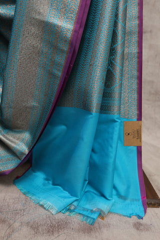 Sky Blue Banarasi Silk Saree-SRSBBSS298