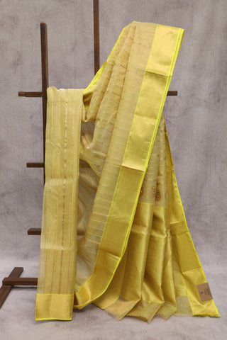 Yellow Chanderi Tissue Silk Saree-SRYCTSS53