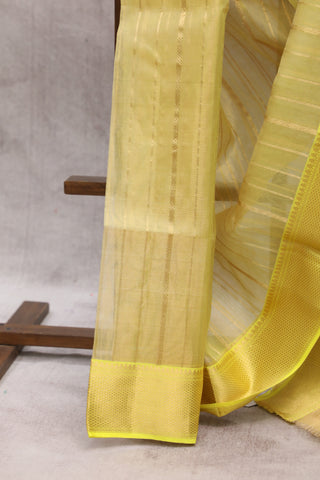 Yellow Chanderi Tissue Silk Saree-SRYCTSS53