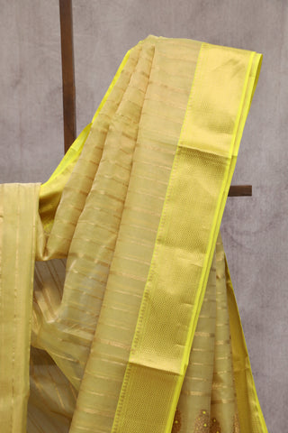 Yellow Chanderi Tissue Silk Saree-SRYCTSS53