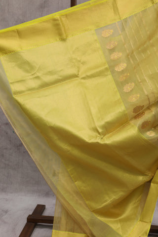 Yellow Chanderi Tissue Silk Saree-SRYCTSS53