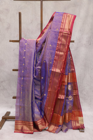 Purple Chanderi Tissue Silk Saree-SRPCTSS55