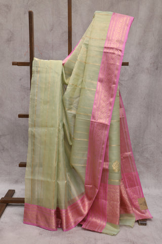 Pastel Green Chanderi Tissue Silk Saree-SRPGCTSS56