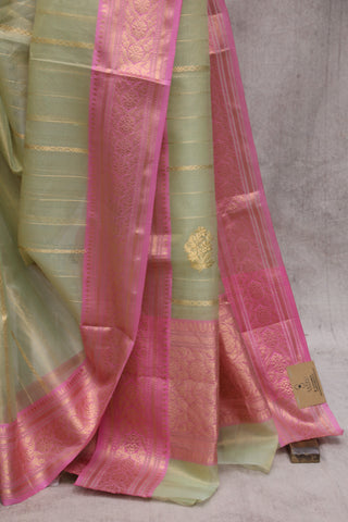 Pastel Green Chanderi Tissue Silk Saree-SRPGCTSS56