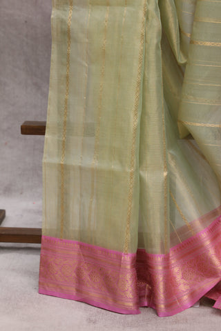 Pastel Green Chanderi Tissue Silk Saree-SRPGCTSS56