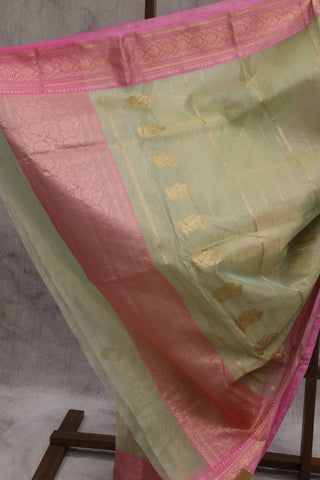 Pastel Green Chanderi Tissue Silk Saree-SRPGCTSS56