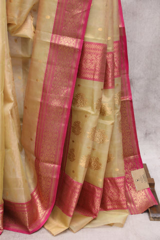 Cream Chanderi Tissue Silk Saree-SRCCTSS126