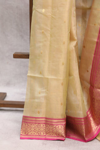 Cream Chanderi Tissue Silk Saree-SRCCTSS126