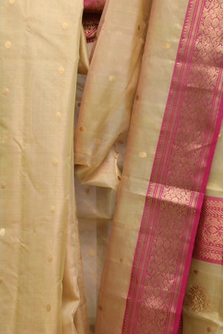 Cream Chanderi Tissue Silk Saree-SRCCTSS126