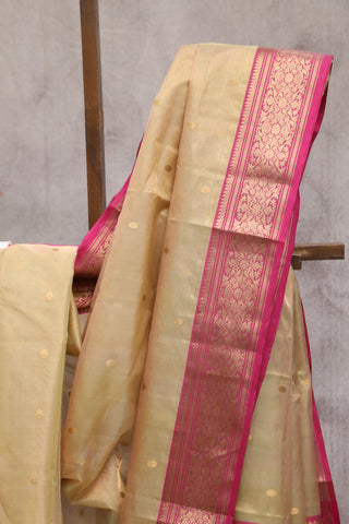 Cream Chanderi Tissue Silk Saree-SRCCTSS126