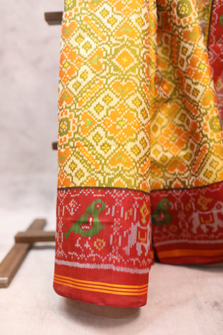 Olive Green Rajkot Patola Silk Saree - SROGRPSS204