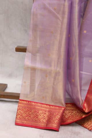 Two Tone Purple Chanderi Tissue Silk Saree-SRTTPCTSS124