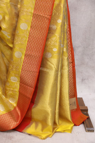 Yellow Chanderi Silk Saree-SRYCSS101