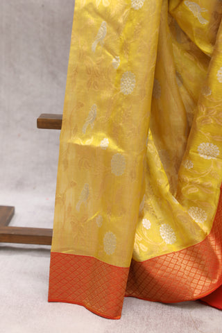 Yellow Chanderi Silk Saree-SRYCSS101