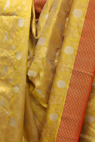 Yellow Chanderi Silk Saree-SRYCSS101