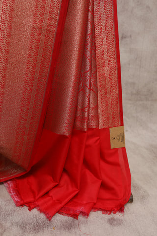 Red Banarasi Silk Saree-SRRBSS297