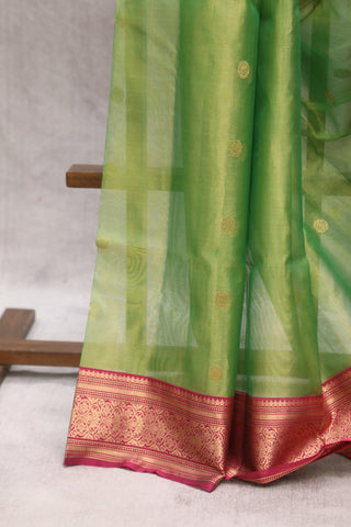 Green Chanderi Tissue Silk Saree-SRGCTSS128