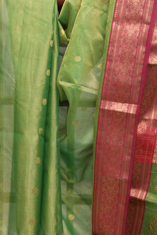 Green Chanderi Tissue Silk Saree-SRGCTSS128