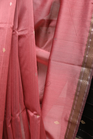 Peach Maheshwari Cotton Silk Saree - SRPMCSS288