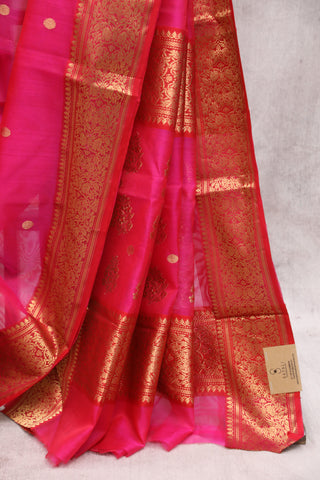 Magenta Chanderi Silk Saree-SRMCSS106