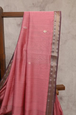 Peach Maheshwari Cotton Silk Saree - SRPMCSS288